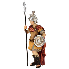 Roman soldier in painted wood, Kostner Nativity scene 12 cm