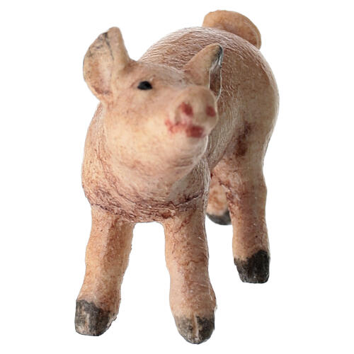 Schweinchen für Krippe Mod. Kostner Grödnertal Holz 9.5cm 2