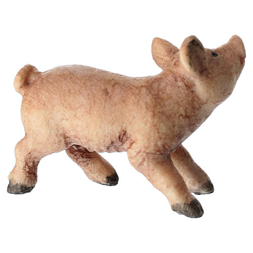 Schweinchen für Krippe Mod. Kostner Grödnertal Holz 9.5cm 3