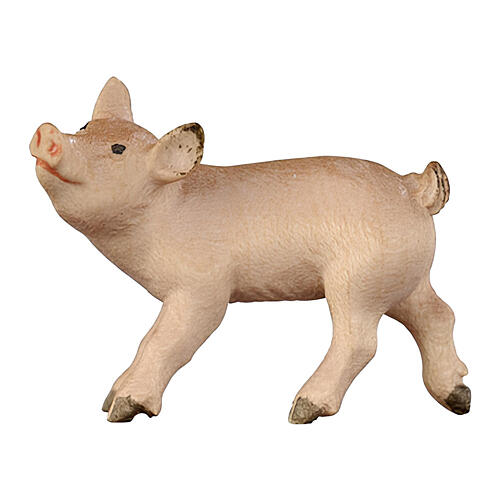 Porquinho de pé para presépio Kostner de madeira pintada com figuras altura média 9,5 cm 1