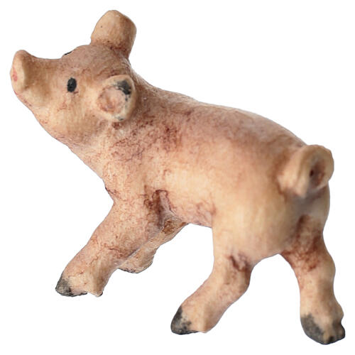 Porquinho de pé para presépio Kostner de madeira pintada com figuras altura média 9,5 cm 4