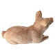 Cerdito tumbado madera pintada Kostner belén 9,5 cm s3
