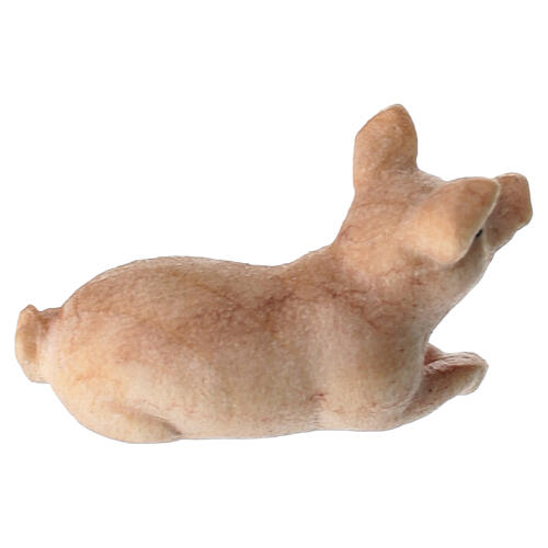 Prosię leżące drewno malowane Kostner szopka 9,5 cm 3