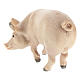 Cochon bois peint crèche Kostner 12 cm s4