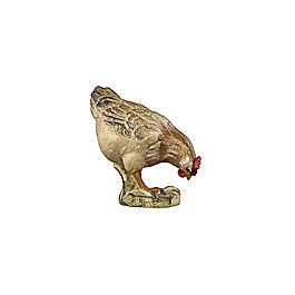 Gallina becca chicchi legno dipinto Kostner presepe 9,5 cm 1