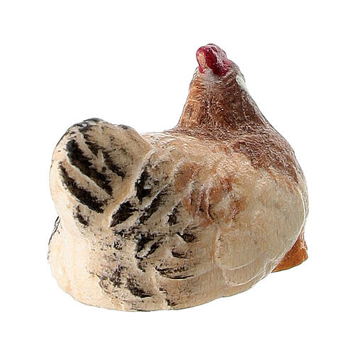 Gallina seduta legno dipinto Kostner presepe 9,5 cm 4