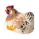Gallina seduta legno dipinto Kostner presepe 9,5 cm s2