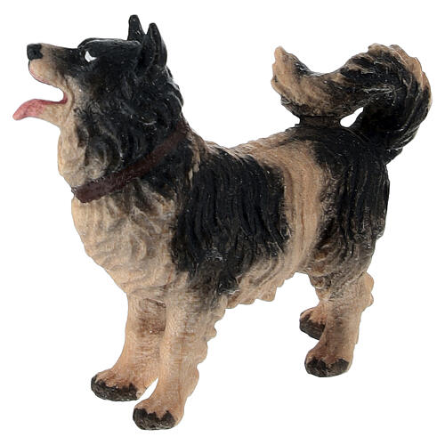 Perro madera pintada belén Kostner 12 cm 3