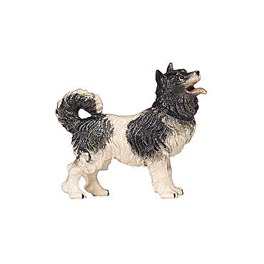 Chien bois peint crèche Kostner 12 cm 1