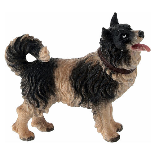 Chien bois peint crèche Kostner 12 cm 1