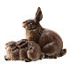 Grupo conejos madera pintada Kostner belén 9,5 cm s1