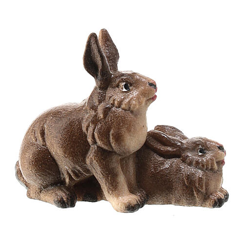 Grupa królików drewno malowane Kostner szopka 9,5 cm 3