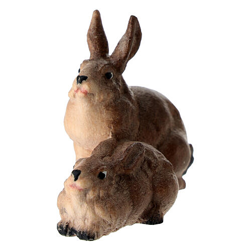 Kaninchen für Krippe Mod. Kostner Grödnertal Holz 12cm 2