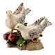 Couple colombes bois peint crèche Kostner 12 cm s2