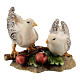 Coppia colombe legno dipinto presepe Kostner 12 cm s1
