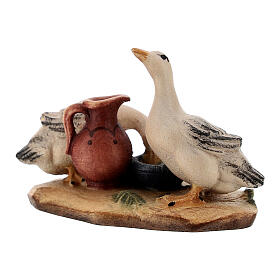 Patos con jarra madera pintada belén Kostner 12 cm