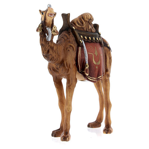 Camelo para presépio madeira pintada Val Gardena com figuras altura média 9,5 cm modelo Kostner 2