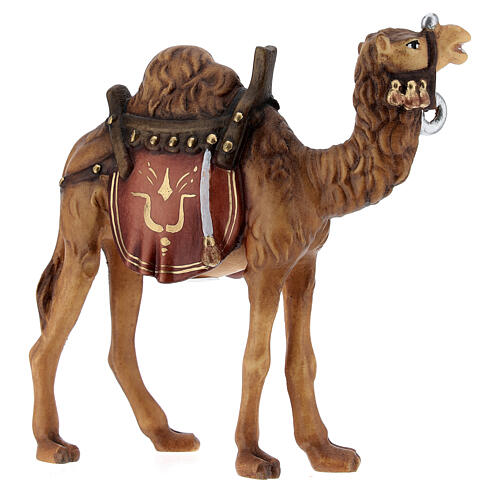 Camelo para presépio madeira pintada Val Gardena com figuras altura média 9,5 cm modelo Kostner 3