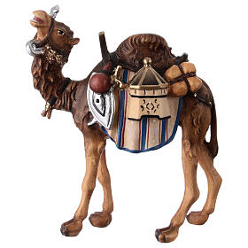 Camel with baggage in painted wood, Kostner Nativity scene 9.5 cm