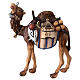 Camelo com bagagens para presépio madeira pintada Val Gardena com figuras altura média 9,5 cm modelo Kostner s1