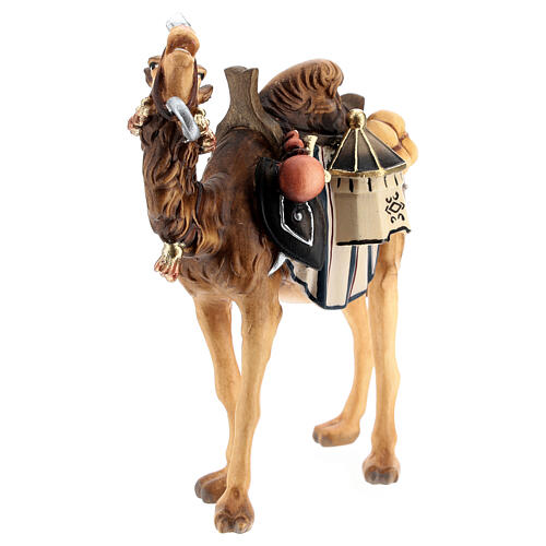 Kamel mit Beladung für Krippe Mod. Kostner Grödnertal Holz 12cm 3