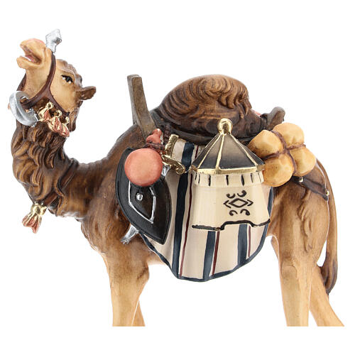Kamel mit Beladung für Krippe Mod. Kostner Grödnertal Holz 12cm 5
