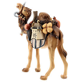 Camelo com bagagens para presépio madeira pintada Val Gardena com figuras altura média 12 cm modelo Kostner