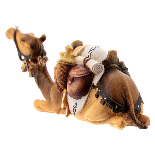 Camelo deitado para presépio madeira pintada Val Gardena com figuras altura média 9,5 cm modelo Kostner 5