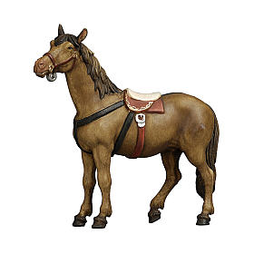 Cavallo legno dipinto Kostner presepe 9,5 cm