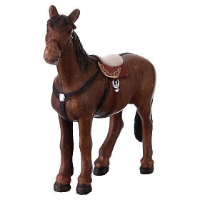 Cavalo para presépio madeira pintada Val Gardena modelo Kostner com figuras altura média 9,5 cm