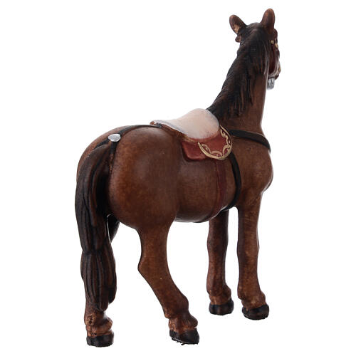 Cavalo para presépio madeira pintada Val Gardena modelo Kostner com figuras altura média 9,5 cm 4