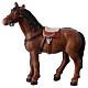 Cavalo para presépio madeira pintada Val Gardena modelo Kostner com figuras altura média 9,5 cm s1