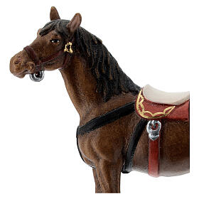 Caballo madera pintada belén Kostner 12 cm