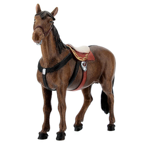 Caballo madera pintada belén Kostner 12 cm 3