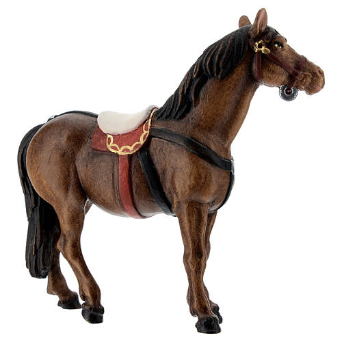 Caballo madera pintada belén Kostner 12 cm 4