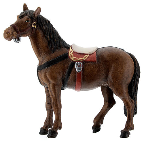 Cheval bois peint crèche Kostner 12 cm 1