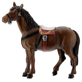 Cavalo para presépio madeira pintada Val Gardena modelo Kostner com figuras altura média 12 cm