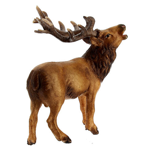Deer in painted wood, Kostner Nativity scene 9.5 cm 4
