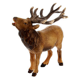 Cervo legno dipinto Kostner presepe 9,5 cm
