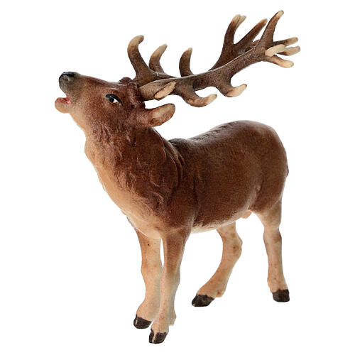 Deer in painted wood, Kostner Nativity scene 12 cm 3