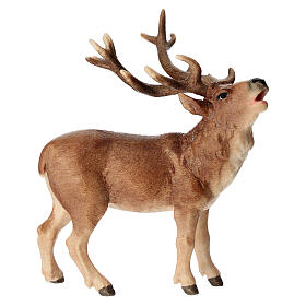 Cervo legno dipinto presepe Kostner 12 cm