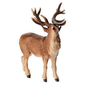 Cervo legno dipinto presepe Kostner 12 cm