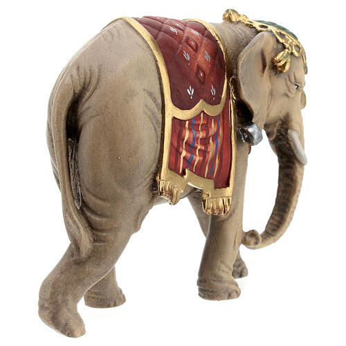 Éléphant bois peint crèche Kostner 9,5 cm 7