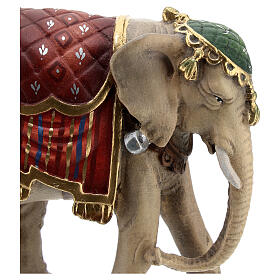 Elefante para presépio madeira pintada Val Gardena modelo Kostner com figuras altura média 9,5 cm