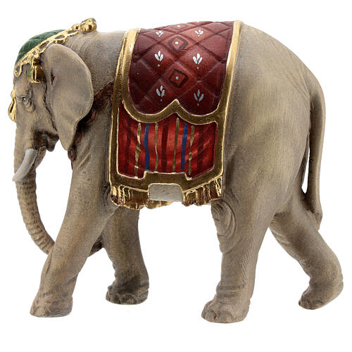 Elefante para presépio madeira pintada Val Gardena modelo Kostner com figuras altura média 9,5 cm 5