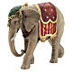 Elefante para presépio madeira pintada Val Gardena modelo Kostner com figuras altura média 9,5 cm s4