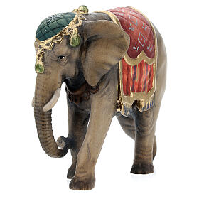 Elefante para presépio madeira pintada Val Gardena modelo Kostner com figuras altura média 12 cm
