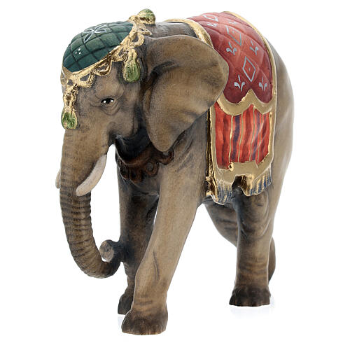 Elefante para presépio madeira pintada Val Gardena modelo Kostner com figuras altura média 12 cm 2