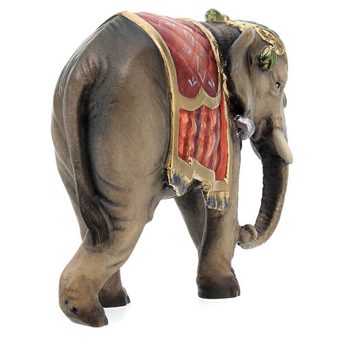 Elefante para presépio madeira pintada Val Gardena modelo Kostner com figuras altura média 12 cm 5