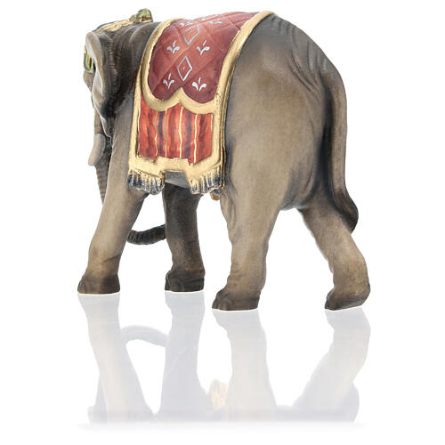 Elefante para presépio madeira pintada Val Gardena modelo Kostner com figuras altura média 12 cm 6